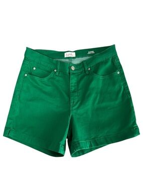 Nicole Miller Soho High Rise Jean Shorts Classic 5 Pocket Bright Green Size 6